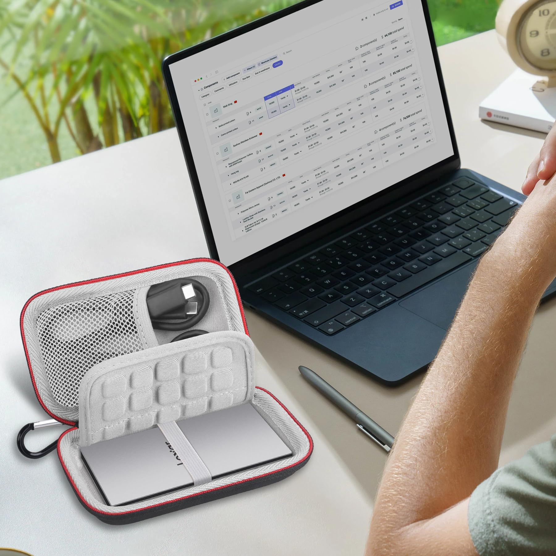 Lacdo Custodia per il trasporto del disco rigido per Lexar ES3 Portable SSD External Solid State Drive 1TB 2TB 4TB Scheda SD Borsa di Stoccaggio Protettiva Rigida in EVA, Nero
