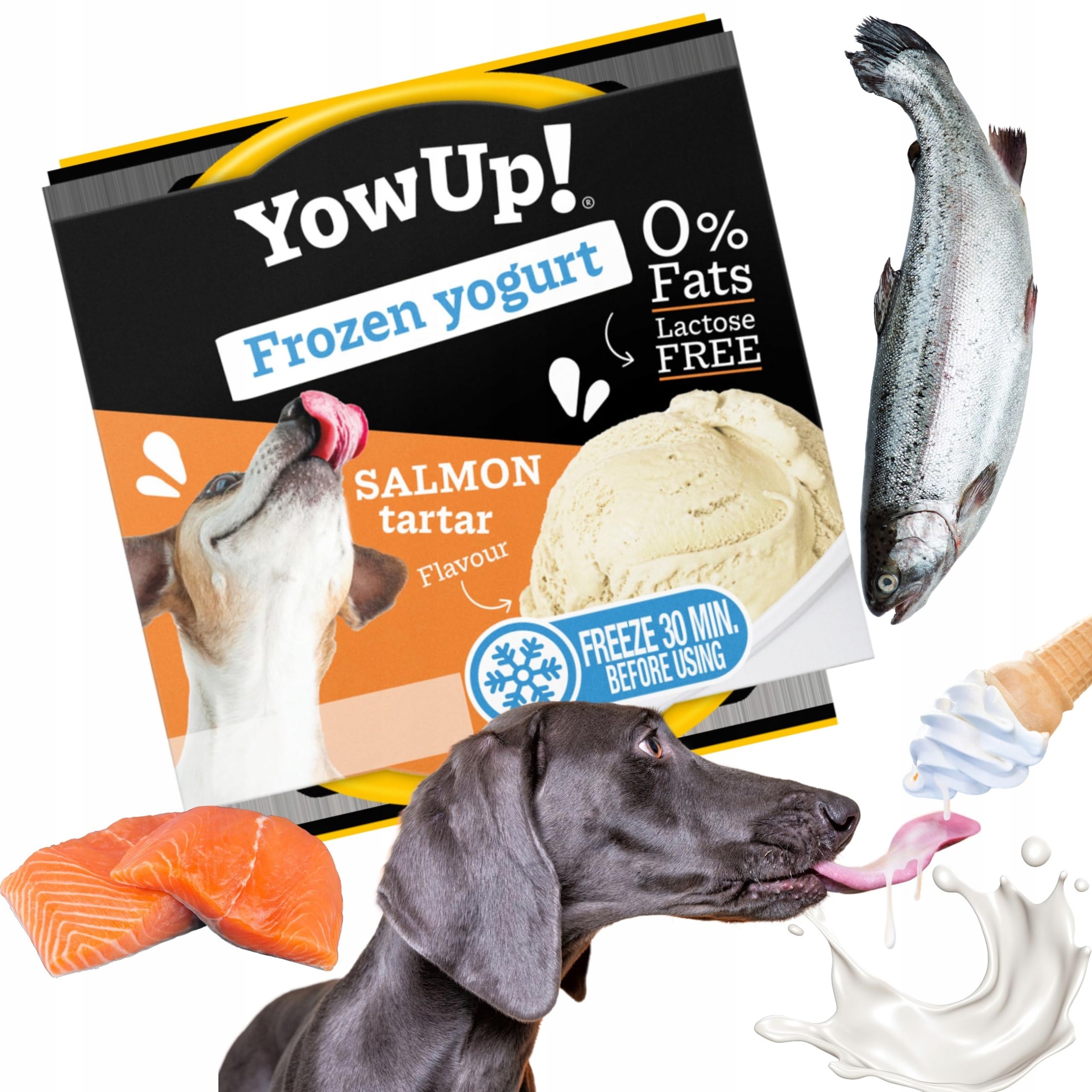 YowUp! Ice Cream for Dogs Salmon Tartar Flavour 12 Units. Natural and Healthy Snack, 110 g (Pack of 12) - Image 4