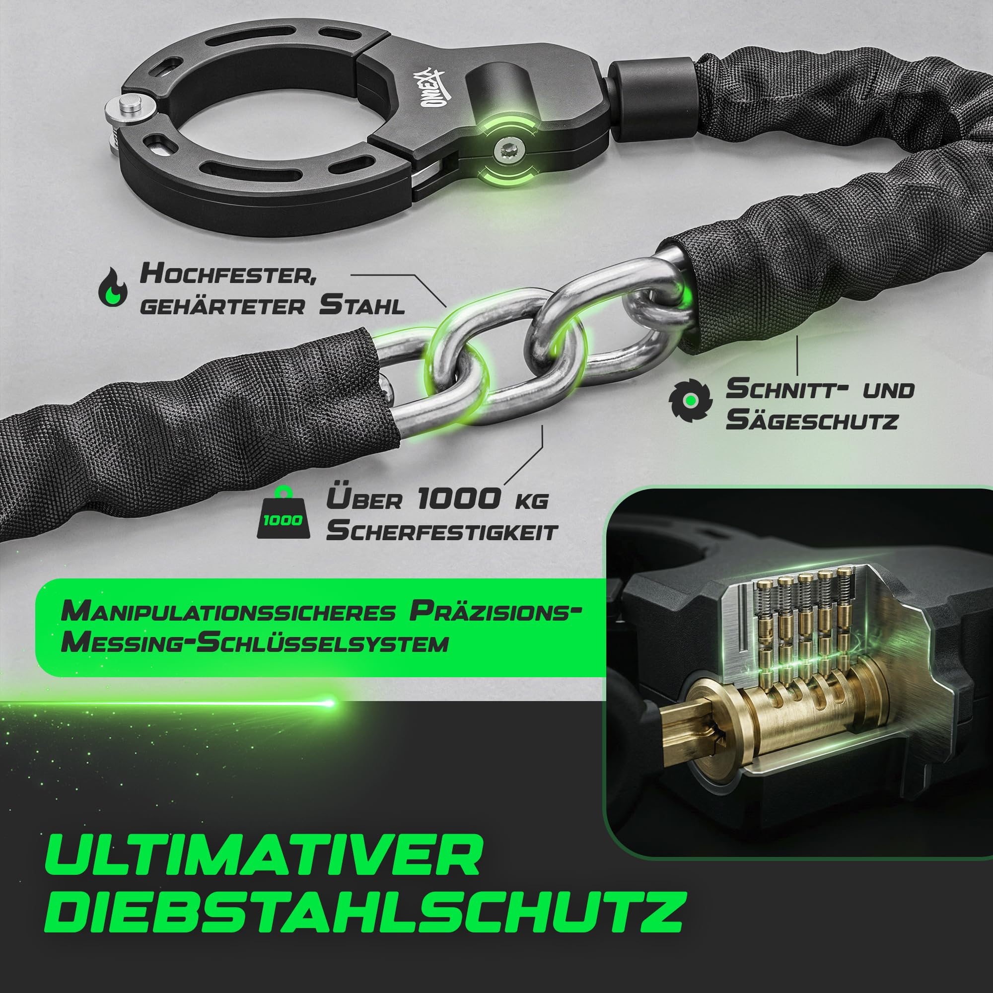 90cm Handschellenschloss mit Tasche für E-Bikes und Fahrräder, Gehärteter Stahl, Diebstahlschutz für Rahmen, Laufrad und Akku mit Aufbewahrungs-/Transportbox
