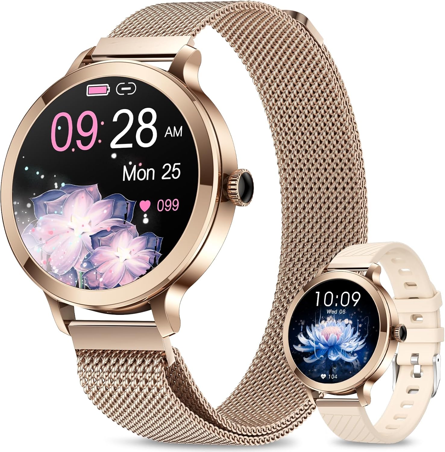 GADIXY Smart Watches for Women (Make/Answer Call), 1.1″ AMOLED Small Screen Fitness Tracker 110+ Sports Modes IP68 Step Counter/BP/Heart Rate/Sleep Monitor Smart Watch for Android iOS Gold GADIXY Smart Watches for Women (Make/Answer Call), 1.1″ AMOLED Small Screen Fitness Tracker 110+ Sports Modes IP68 Step Counter/BP/Heart Rate/Sleep Monitor Smart Watch for Android iOS Gold