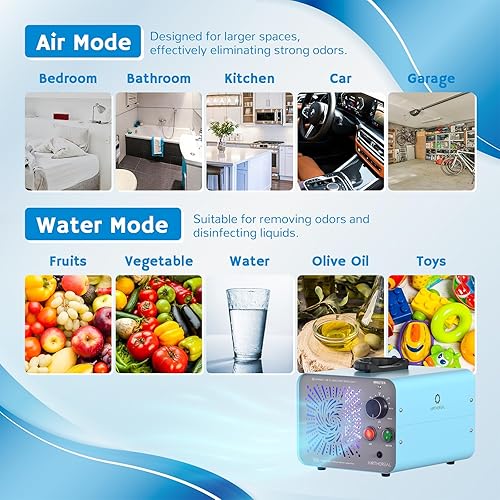Miniatura 2 de Airthereal Generador de ozono de agua MA25L - Máquina de ozono de modo dual para purificación de agua y aire, máquina de ozono de alta capacidad de
