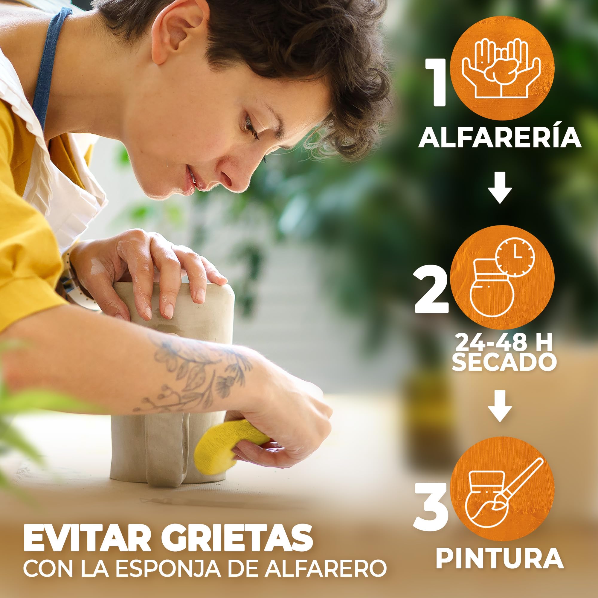 Juego de alfarería - Alfareros DIY para el hogar, arcilla de secado al aire para manualidades, arcilla de secado automático, juego de arcilla seca para cerámica creativa, juego creativo de