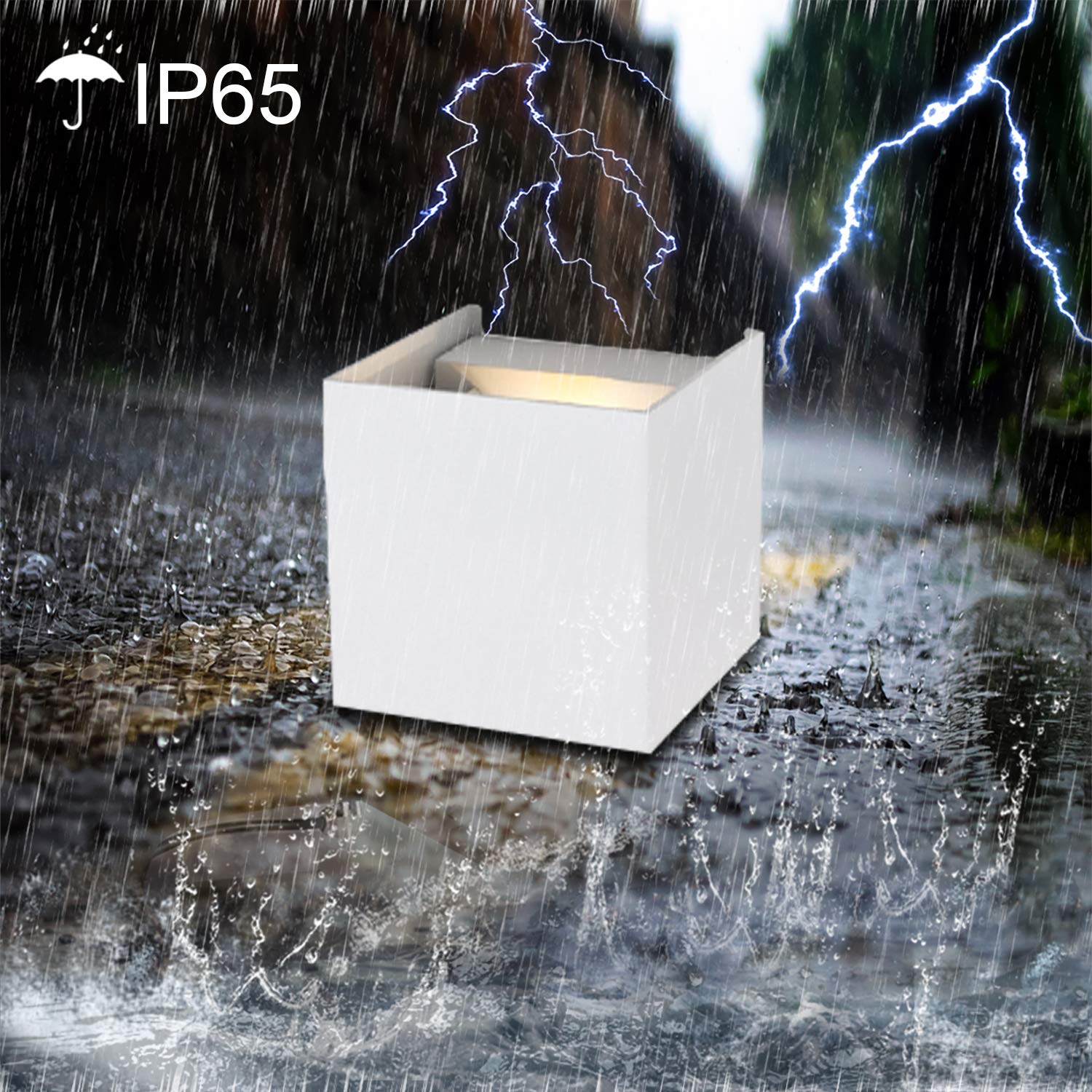 Partenopea® Applique lampada a LED Lampada da parete per muro esterno plafoniera balcone giardino androni impermeabile IP65 da 10W (Bianco, Luce Bianca naturale 4000K