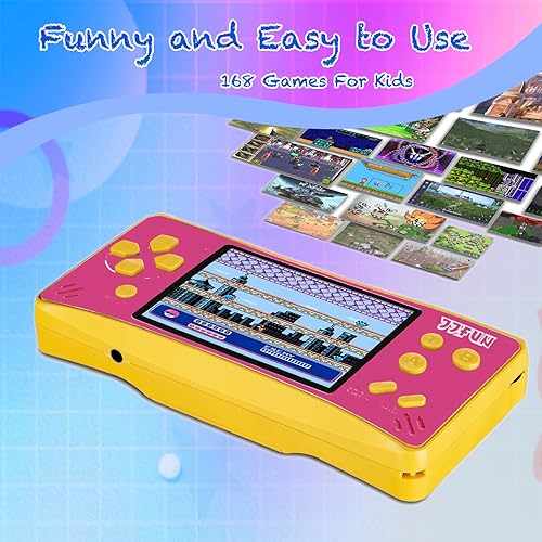 Miniatura 3 de Juegos portátiles recargables de pantalla grande de 3.2 pulgadas para niños de 4 a 12 años, 168 minijuegos clásicos precargados, juguete electrónico