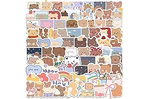 Cartoon Bear Stickers: Delightful & Durable Decorations