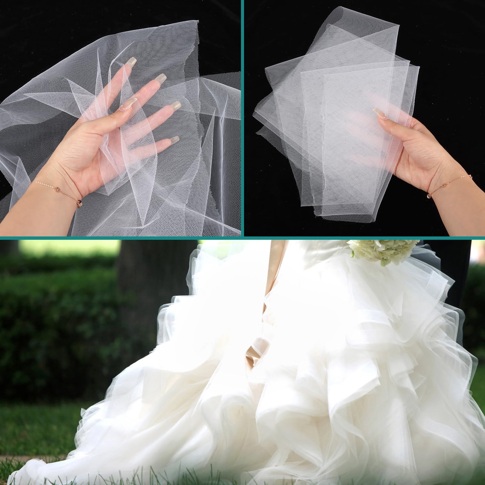 Rotolo Tulle Bianco 30cm X 91.5m - Per Decorazioni Fai Da Te E Matrimoni! - Foto 8