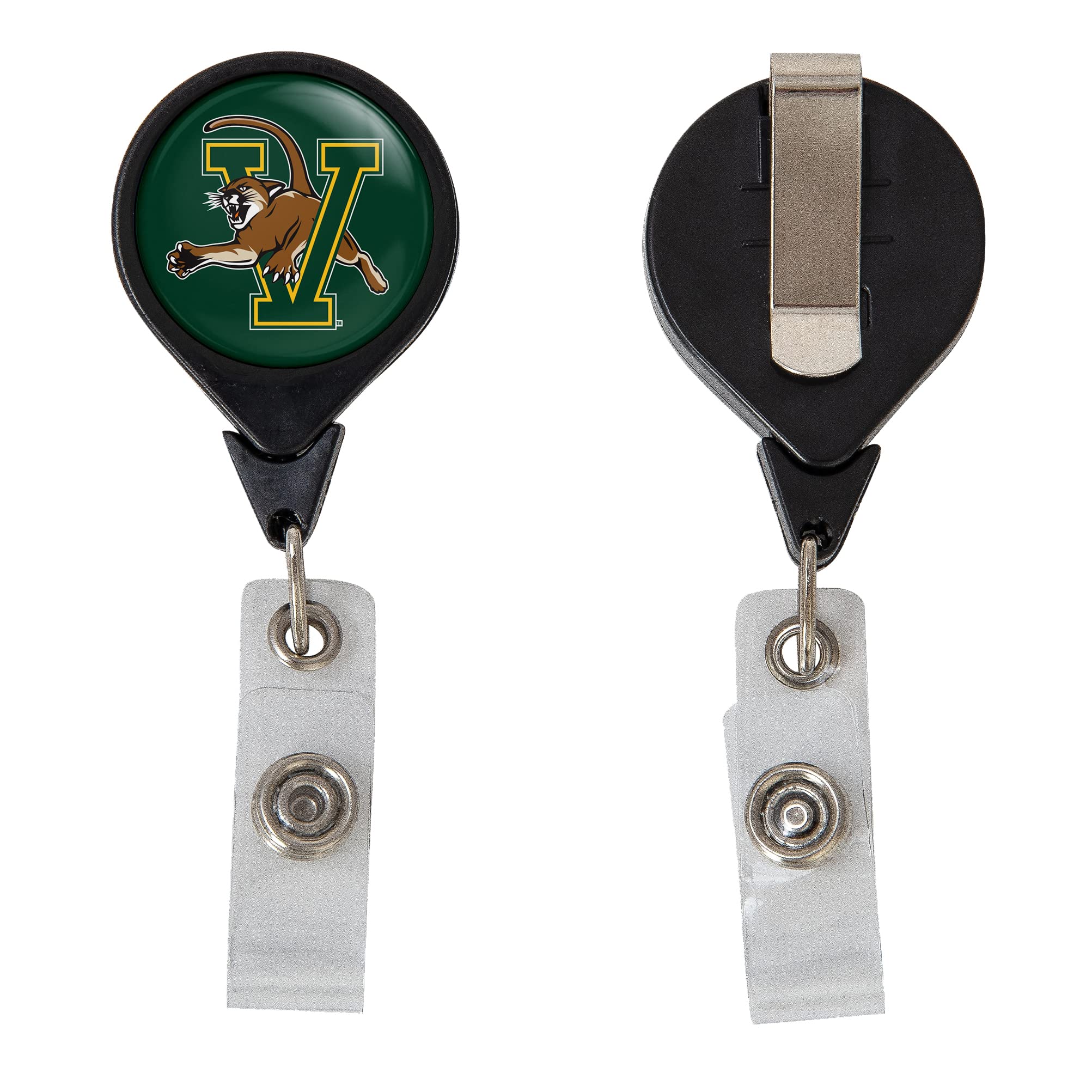 Desert Cactus University of Vermont Retractable Badge Holder UVM Catamounts ID Reel with Ticket Clip for Lanyard, Work, School & Office Access