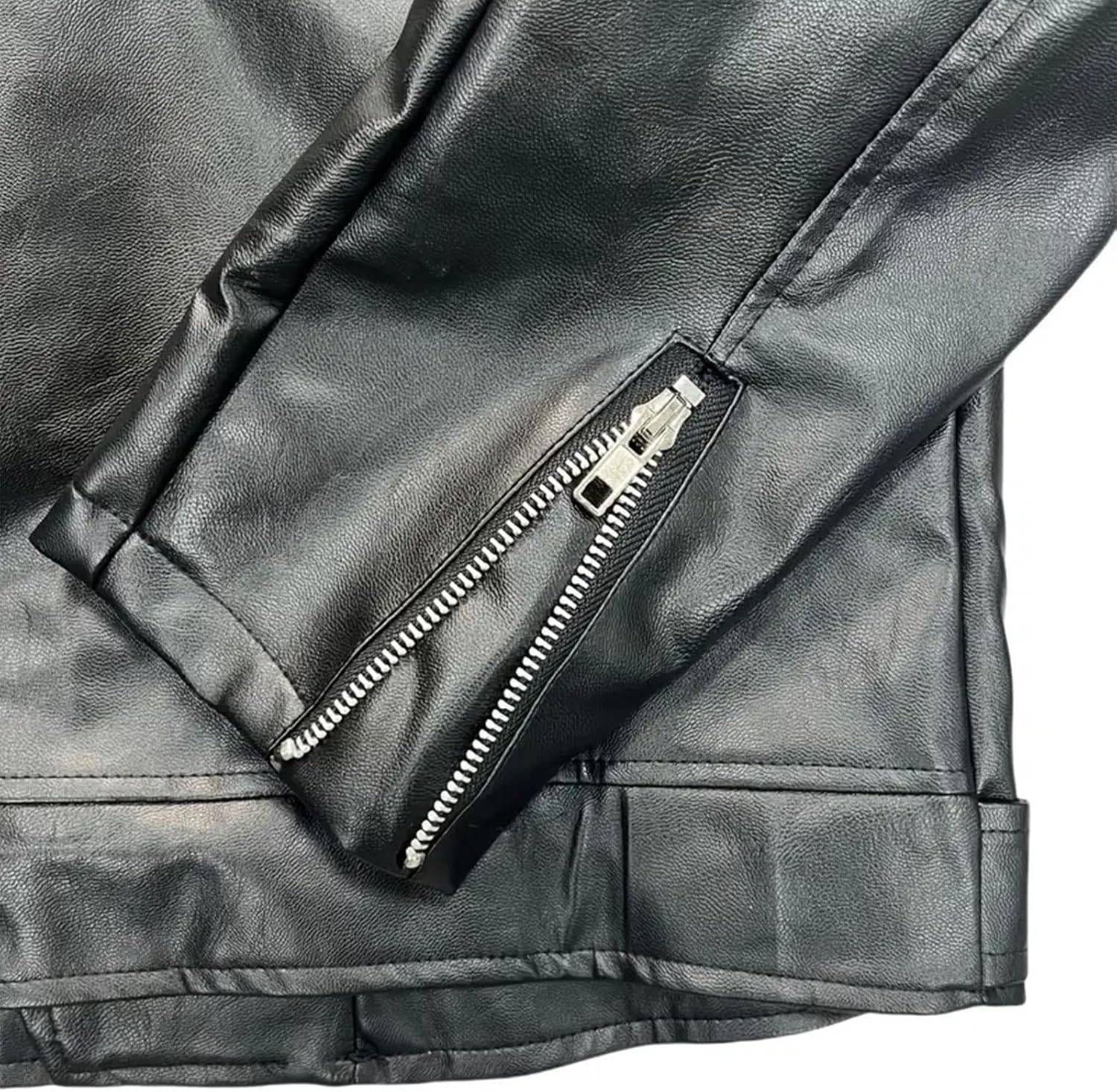 Cambkatl Men's PU Leather Jacket Casual Belted Faux Leather Motorcycle Jackets Zipper Biker Coats Windbreaker