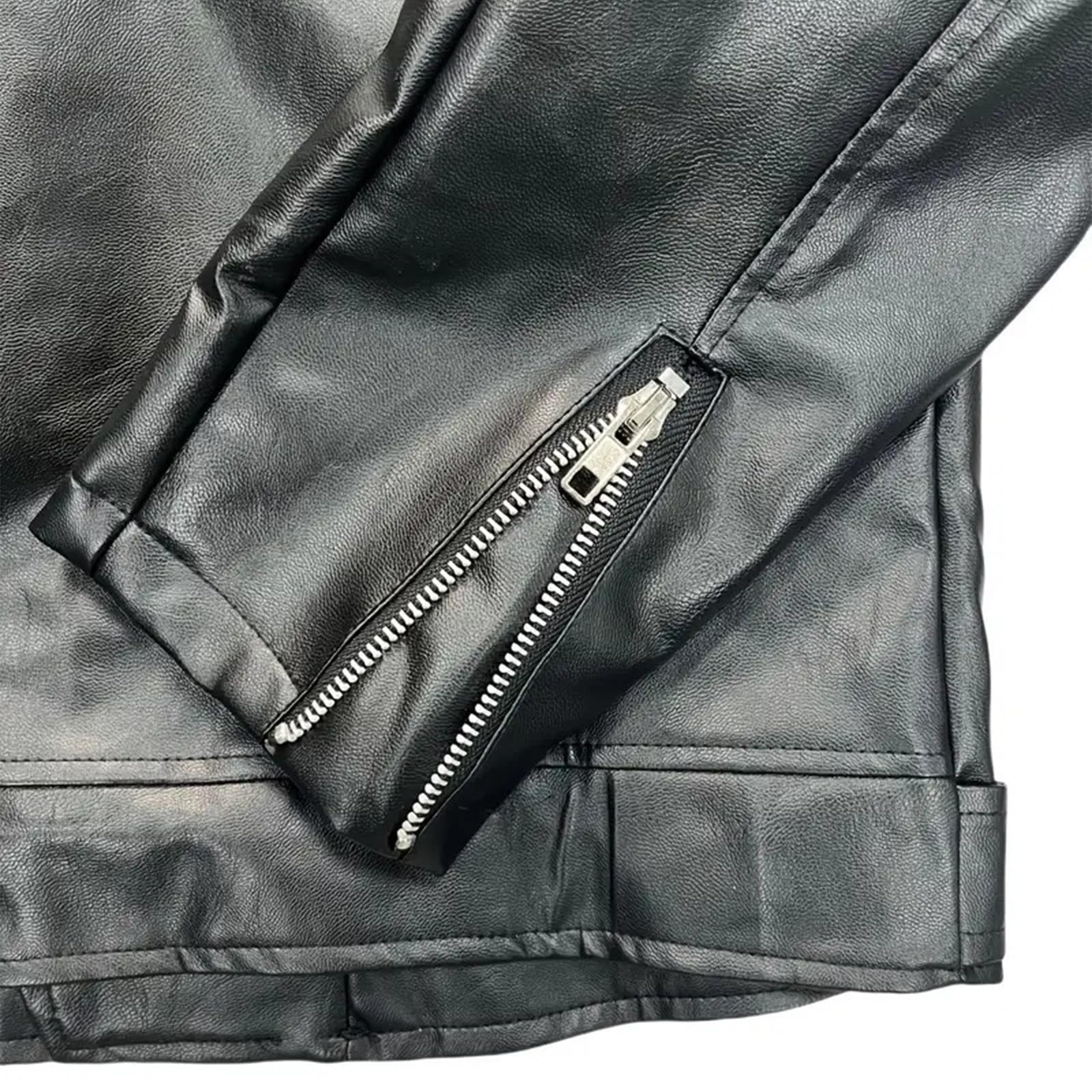 Generisch Lederjacke Herren Bomberjacke Bikerjacke Leder Herrenjacke Motorrad Übergangsjacke mit Reißverschluss Jacken Vintage Kunstlederjacke Große Größen Motorradjacke Männer Bomber