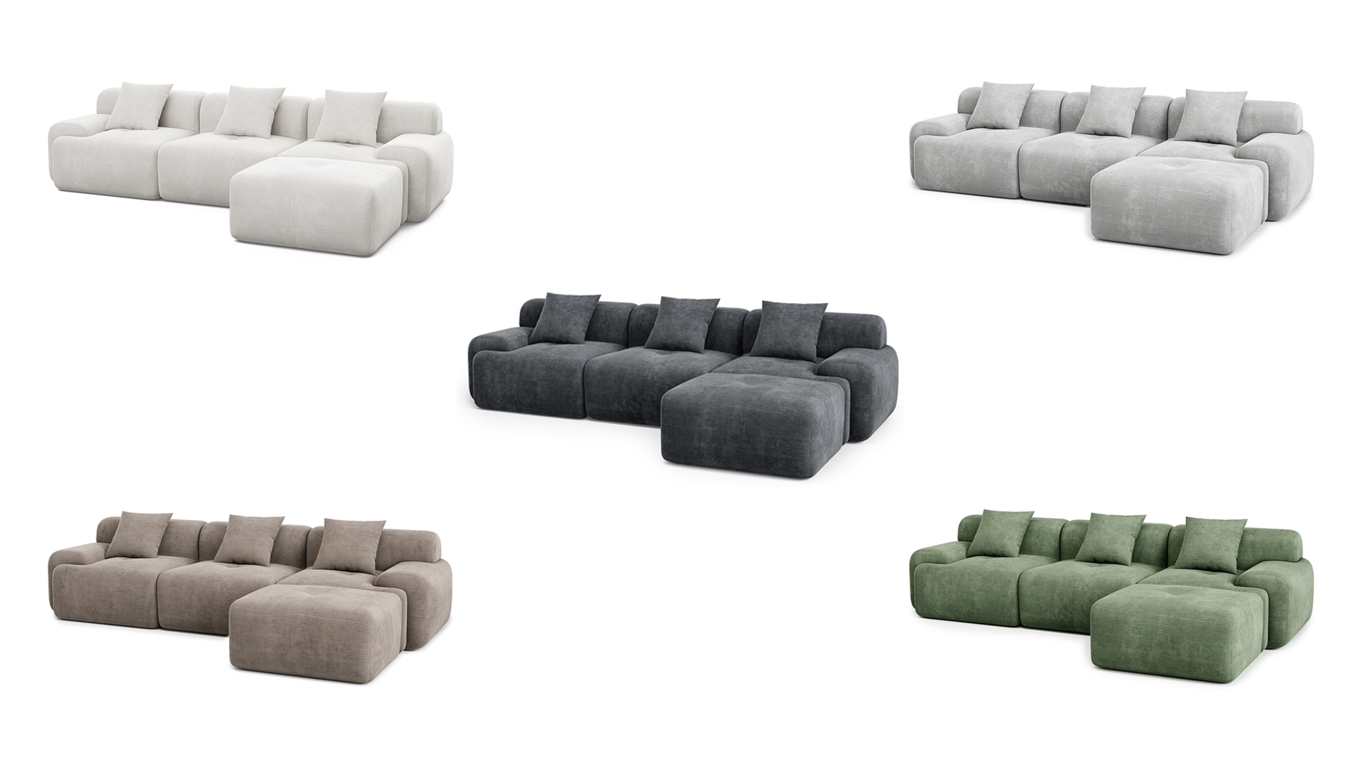 Amazon.com: LIKIMIO LumiCord Modular Sectional Sofa with Ottoman