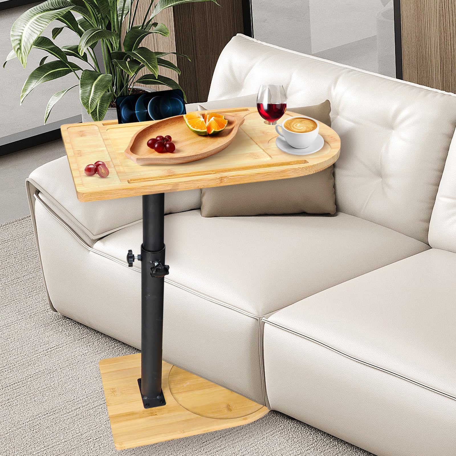 mesa auxiliar regulable, café pequeña móvil, lateral 360°, salón ajustable, bañera y balcón