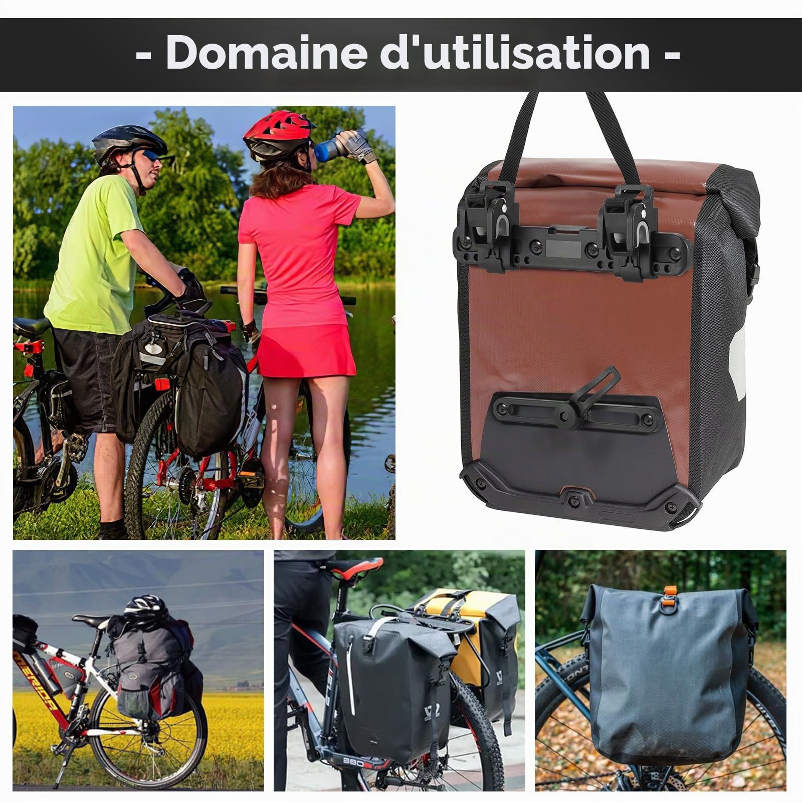 Bicyclette Poches Latérales Boucle de Bagage de Vélo Réglable Boucle de Sac Support de Sac Outil de Fixation Pratique Porte-bagages Vélo