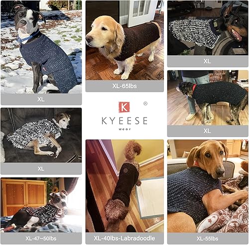 Miniatura 6 de kyeese - Suéteres pesados para perros grandes, reflectantes para perros grandes Suéter de punto para perro de otoño e invierno