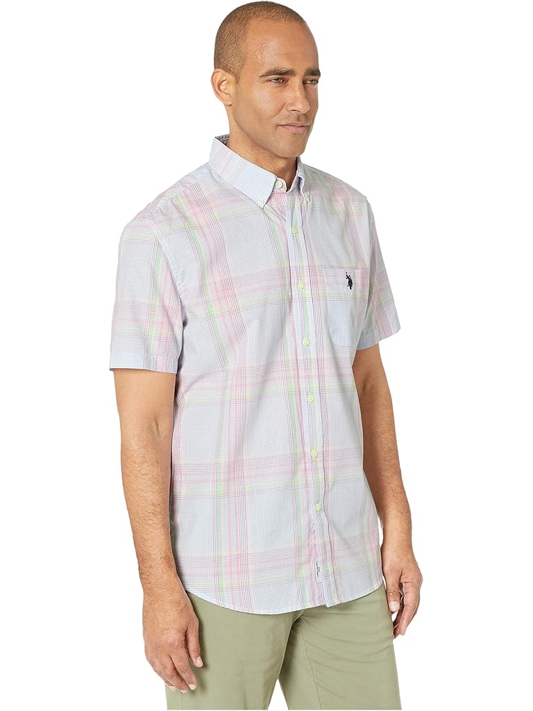 U.S. POLO ASSN. Short Sleeve Multicolor Plaid Woven