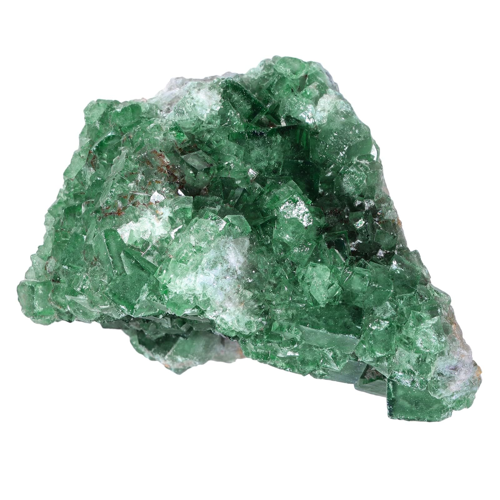 dssmboom Natural Raw Fluorite Crystal Cluster Mineral Specimen for Collection, Madagascar Stone Green Fluorite Rough Geode Crystal for Meditation Home Office Decor, 0.44-0.66 lb