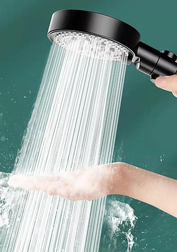 Regadera de Mano con 6 Funciones, Alta Presión, Color Negro miniatura 2