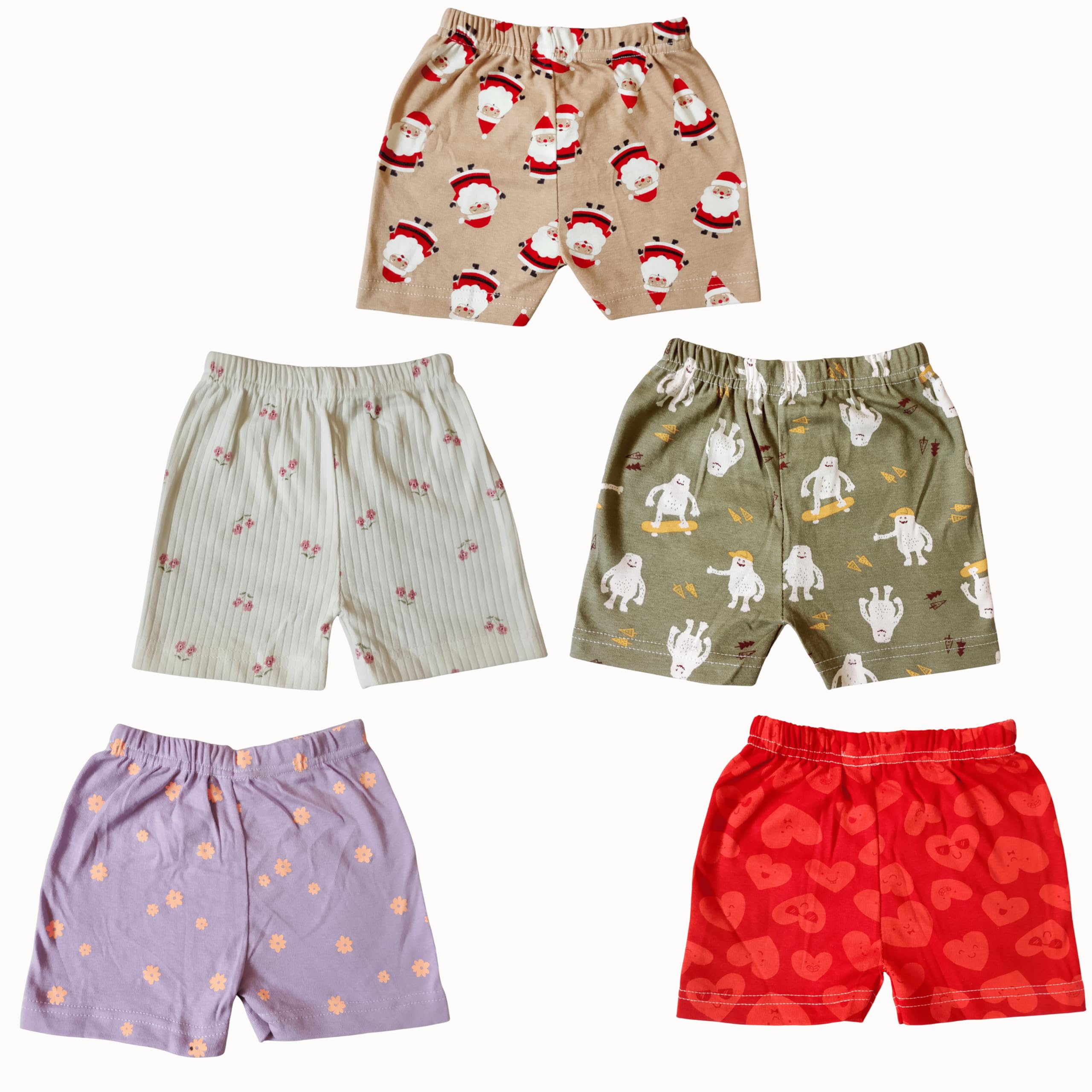 Shorts for Baby boy and Baby Girl for 6 Month to 18 Months-Summer wear Drawer for Baby Girl and Baby boy-Cotton Blended Shorts for Kids-Pack of 5-picture-20