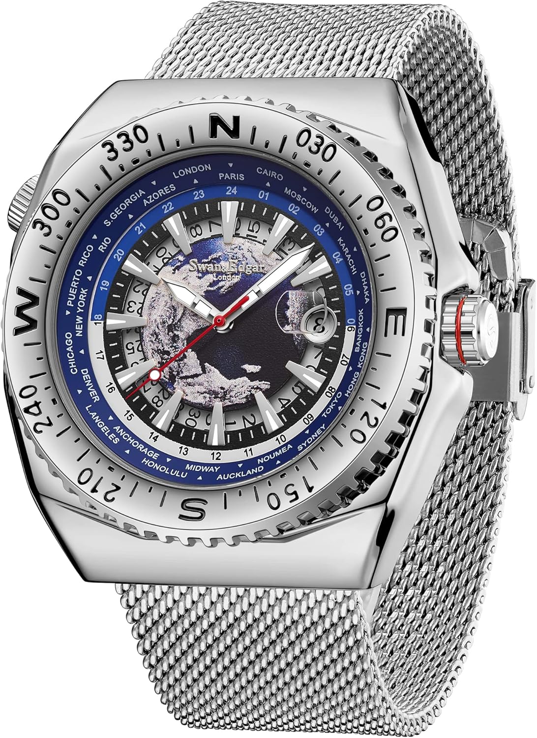SWAN AND EDGAR World Compass Designer Mens Watch. Hand Assembled Automatic Watches for Men SWAN AND EDGAR World Compass Designer Mens Watch. Hand Assembled Automatic Watches for Men