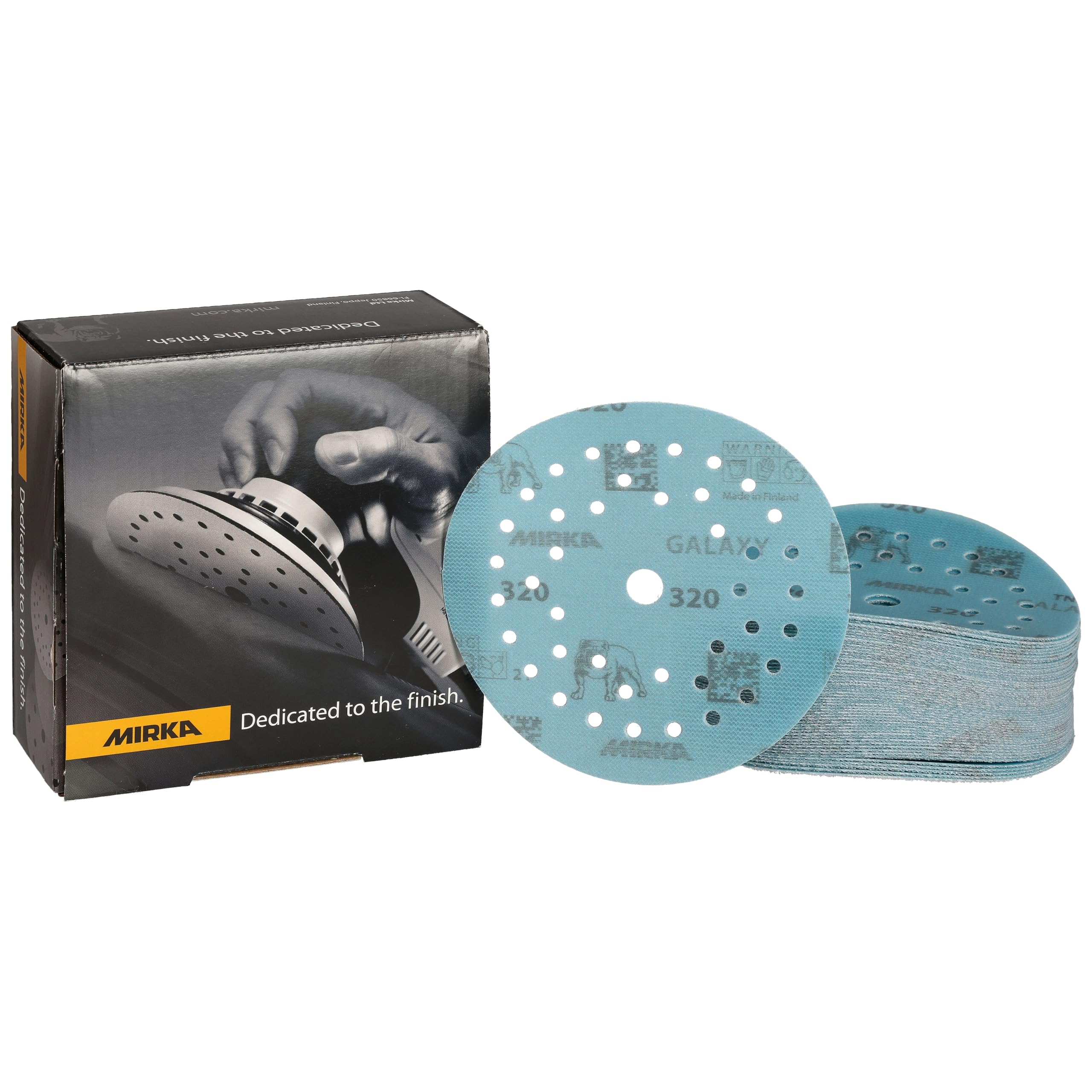 Mirka Galaxy epoxy sandpaper 125mm Hook & Loop grit 320 for sanding epoxy resin, wood, epoxy, rivertable / 50 pcs sanding discs