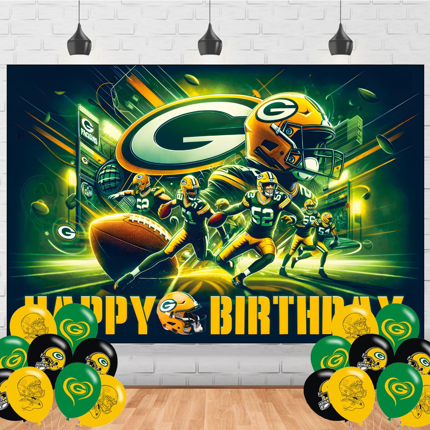 Packers of Green Bay Birthday Party Supplies Backdrop 5x3 American Football Rugby Boys Kids Happy Birthday Background Photography Football Party
