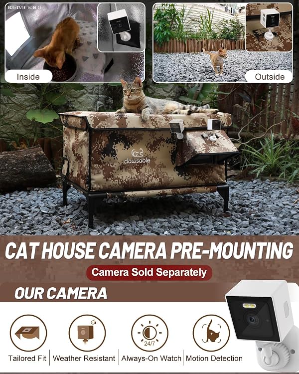 Heated Cat House for Outside Foam Board, Extremely Insulated Outdoor Cat House Escape Door, Weatherproof & Waterproof Awning, Elevated Feral Animal Shelter for Winter by Akentio - Image 3
