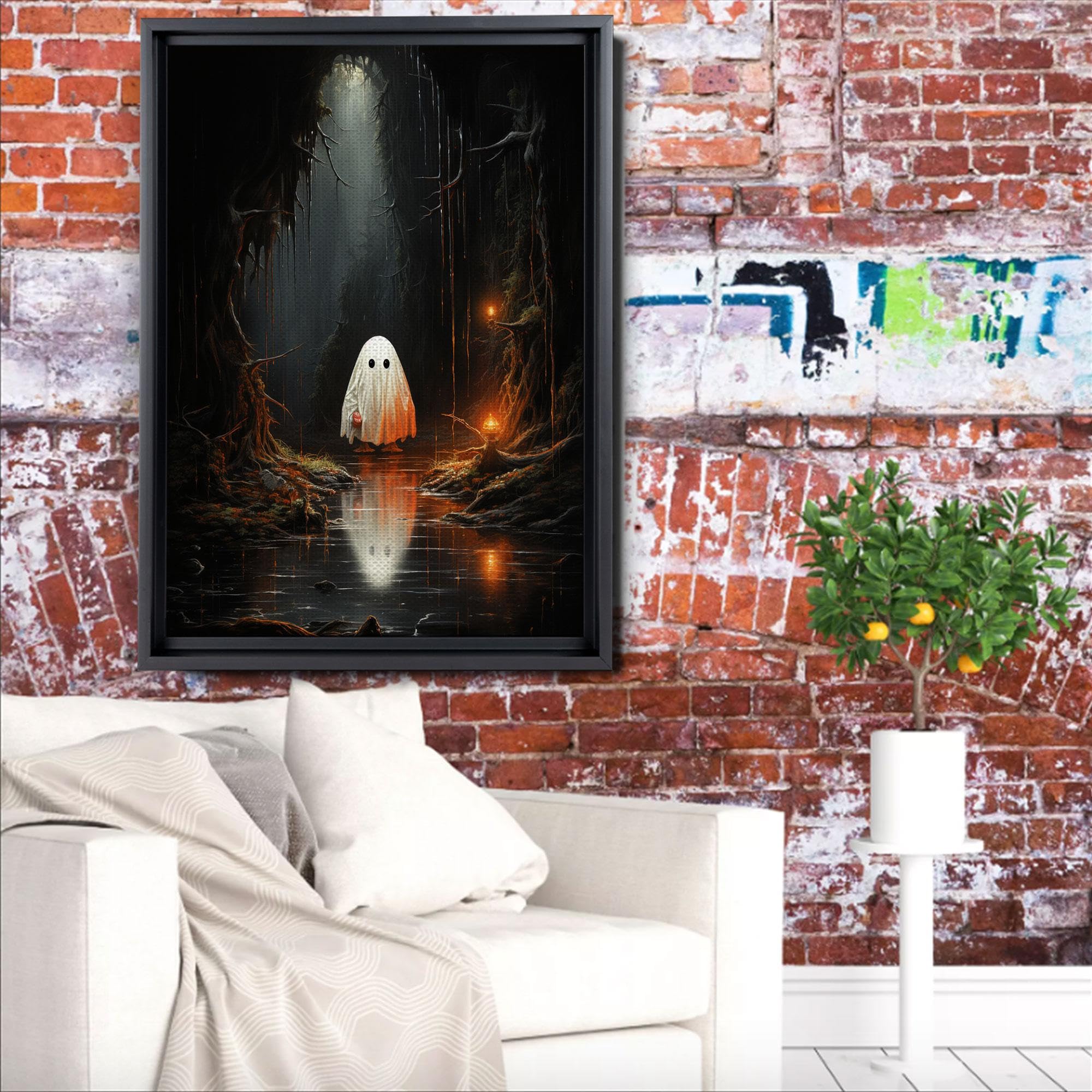 Amazon.com: Ghost In The Rain, Ghost Art Print, Spooky Art Print