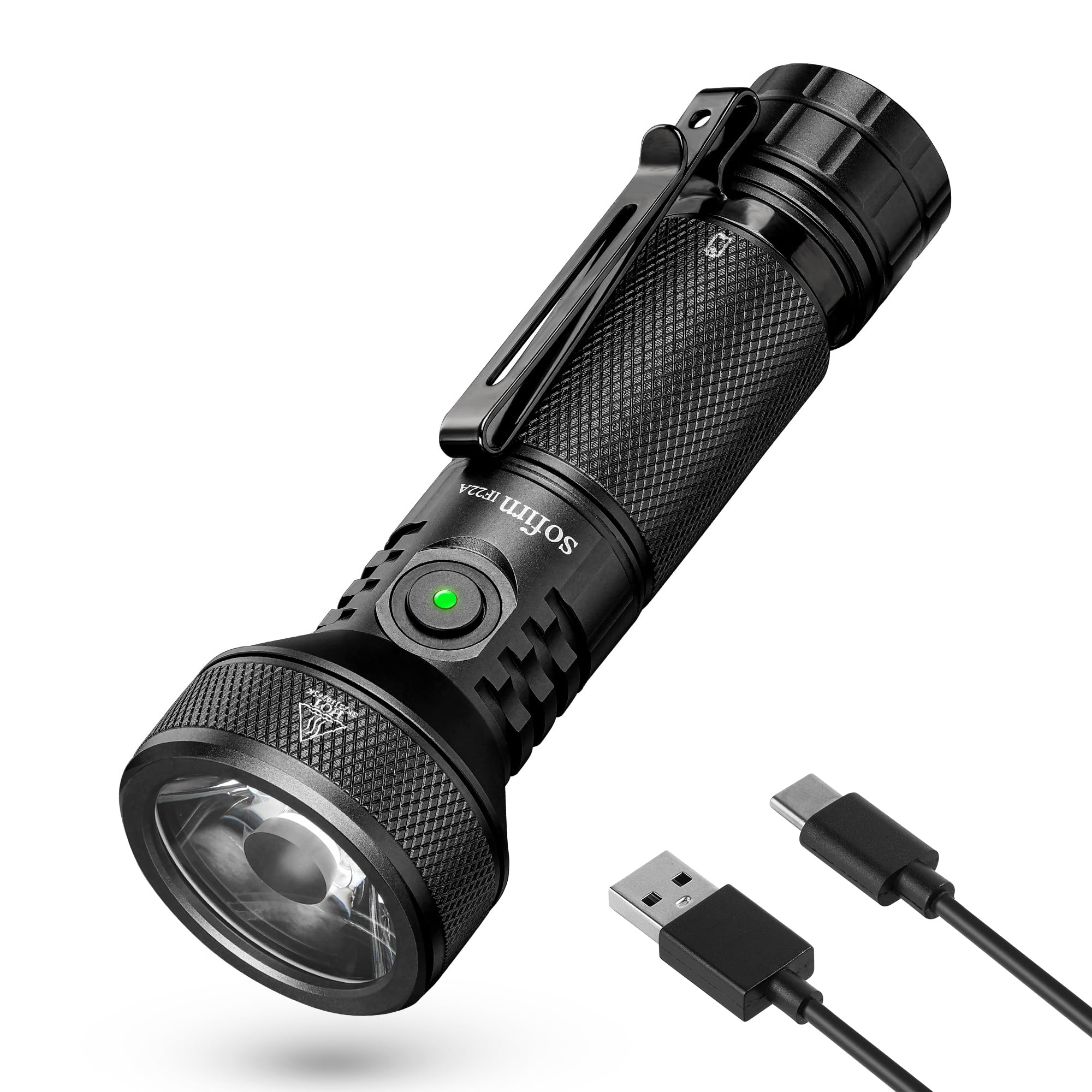 Sofirn IF22A LED Taschenlampe 2100 Lumen 629 m Reichweite USB-C Wiederaufladbar SFT40 Langstrecken Taschenlampe IPX8 Outdoor Camping Wandern EDC
