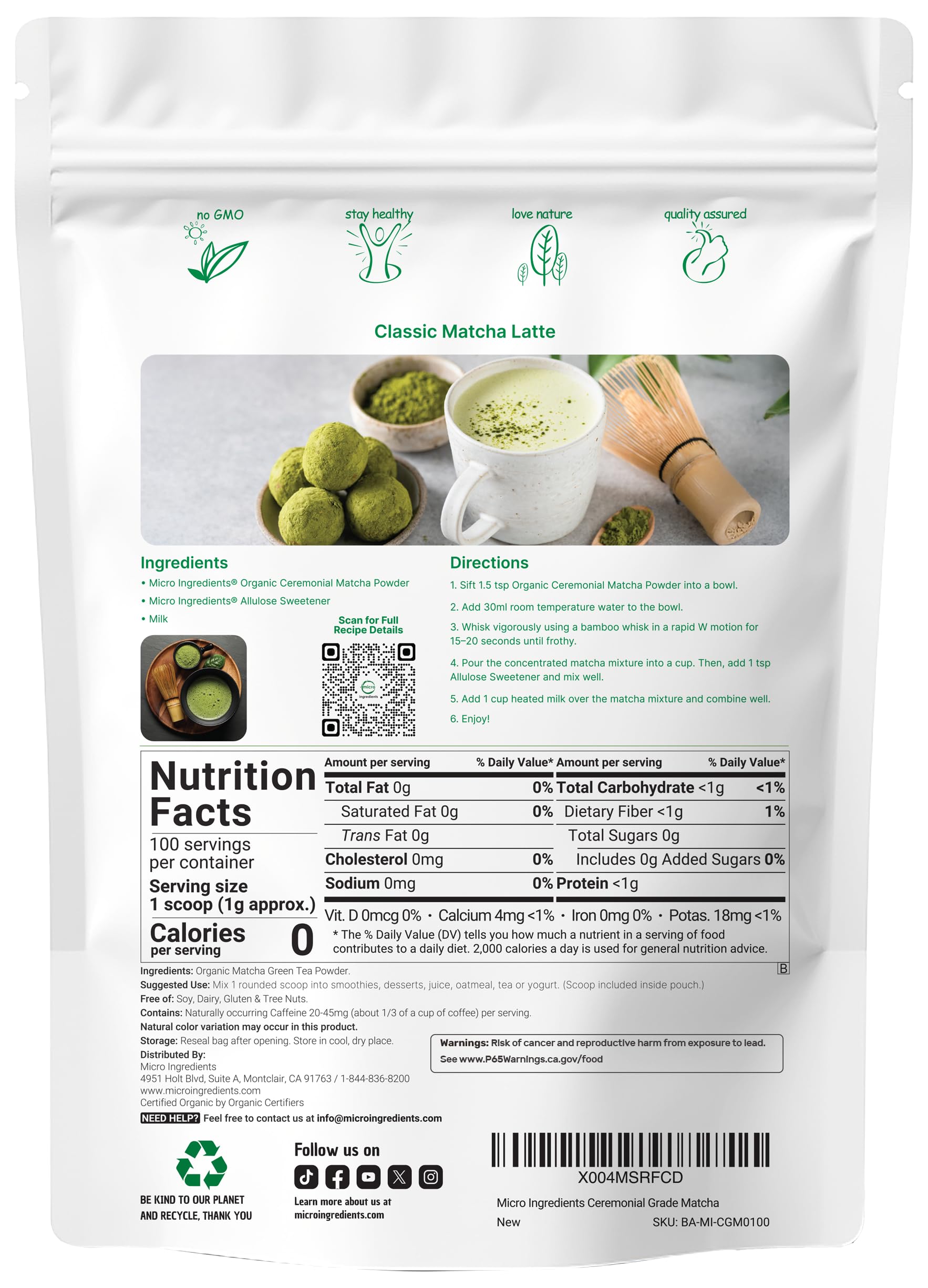 Organic Ceremonial Grade Matcha Powder 100 Servings First Harvest Authentic Japanese Origin 100 Barista-Grade Matcha Green Tea For — view 2