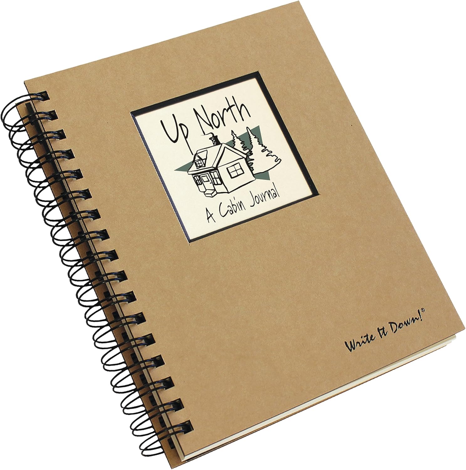 Write it Down Series by Journals Unlimited, Guided Journal, Up North, A Cabin Journal, Full-Size 7.5"x 9", Kraft Hard Cover, Made in USA