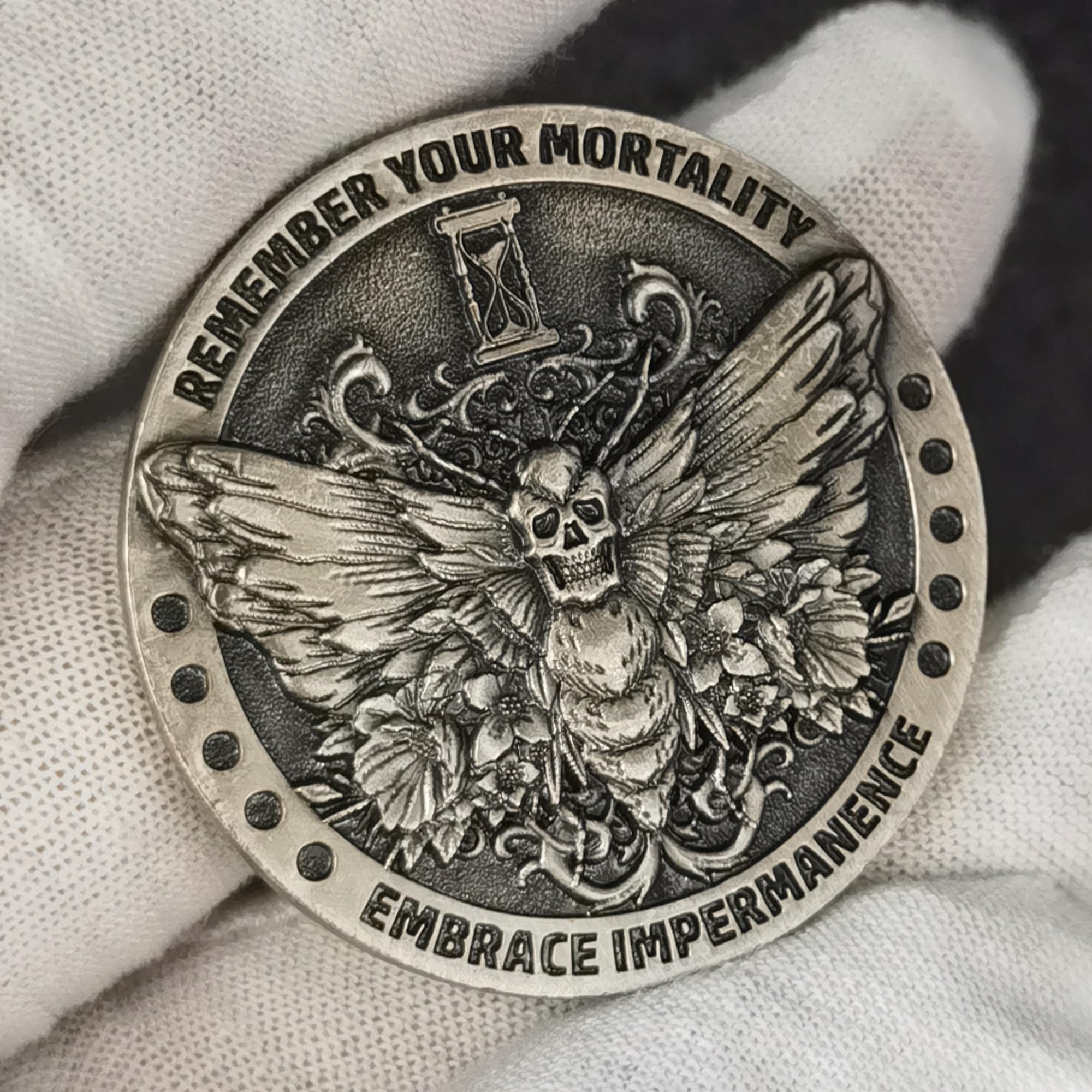 Momento Mori Memento Mori Carpe Diem Coin Stoic Reminder Token Skull  Challenge Coin
