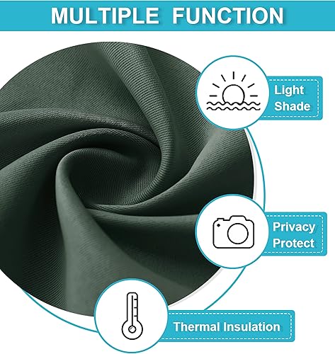 Miniatura 6 de RYB HOME Cortina para ventana de puerta francesa, oscurece la habitación, con aislamiento, 26 pulgadas de ancho x 69 pulgadas de largo, 1 panel,