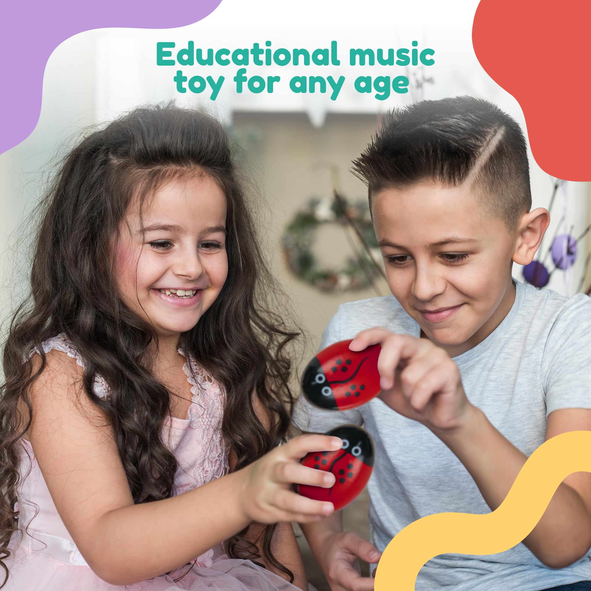 Stoie’s Strumenti Musicali per Bambini – 34 Strumenti a Percussione in Legno, con Xilofono, Tamburello, Maracas, Giocattoli Musicali Montessori per Bambini 3-5 Anni