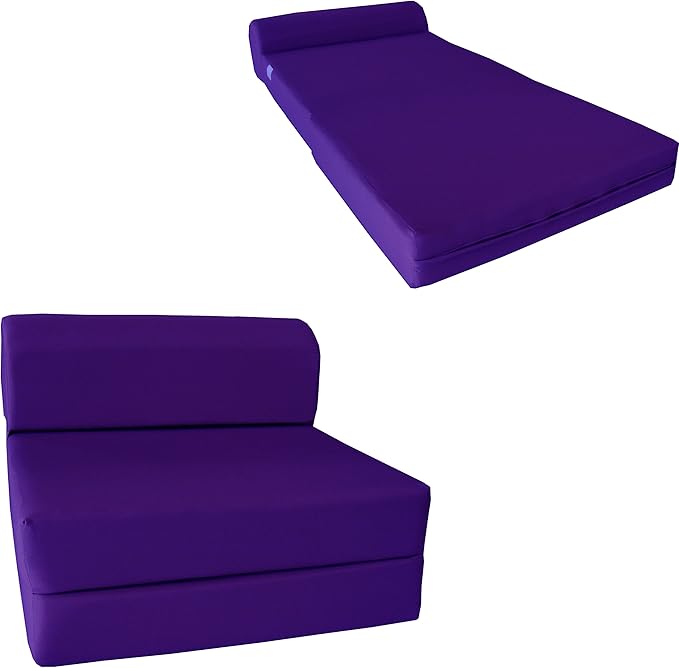 D&D Futon Furniture Purple Sleeper Chair Folding Foam Bed