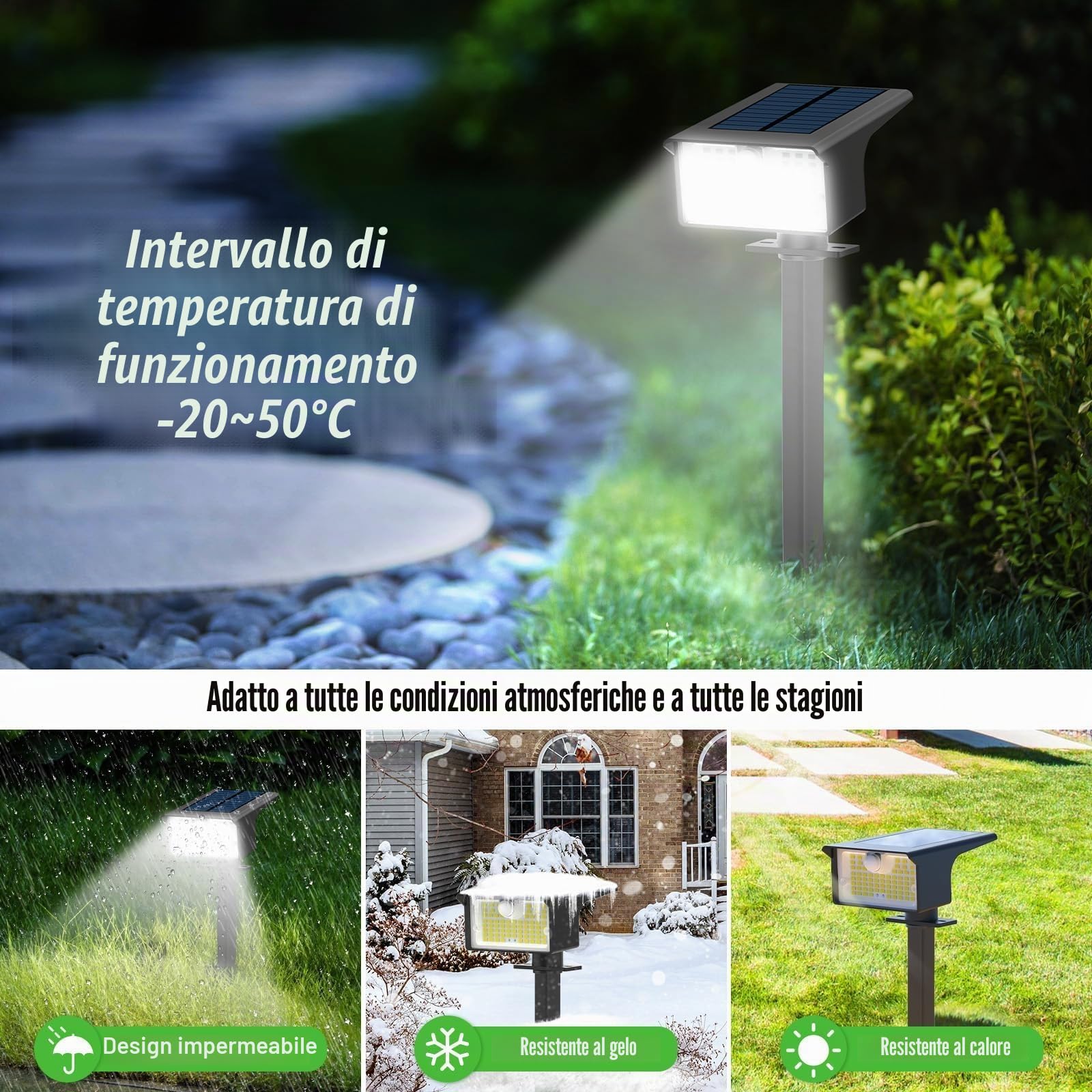 nipify 6 Pezzi Faretti Solari a LED da Esterno con Sensore di Movimento, 62LED 3 Modes Lampade Solare da Giardino Potenti, IP65 Impermeabile Luci Solari per Cortile, Vialetto, Bianco Freddo