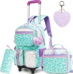 Mochila infantil com rodinhas para meninas com rodas para estudantes do ensino fundamental