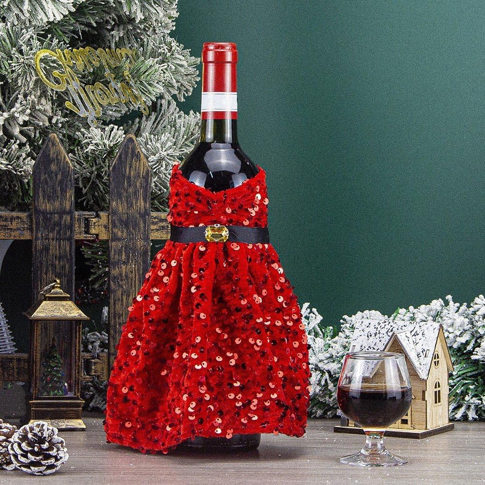 Amazon.com: pp supm Christmas Wine Bottle Covers, Glitter Sequin Dress Wine  Bottle Sleeves Wine Bottle Dress Reusable Wine Bottle Covers for Xmas Party  Bar Supplies : Home & Kitchen