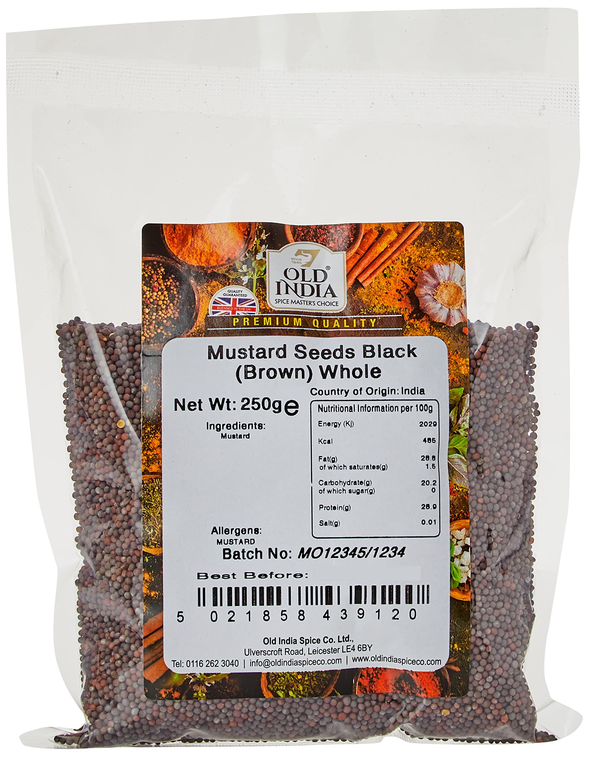 Old India Mustard Seeds Black (Brown) Whole 250g