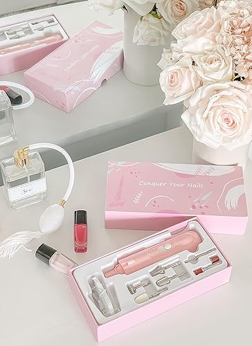 Miniatura 7 de GOGOING Kit de taladro de uñas inalámbrico, 15 horas de duración de la batería, kit de manicura y pedicura con 3 velocidades, doble rotación y 6