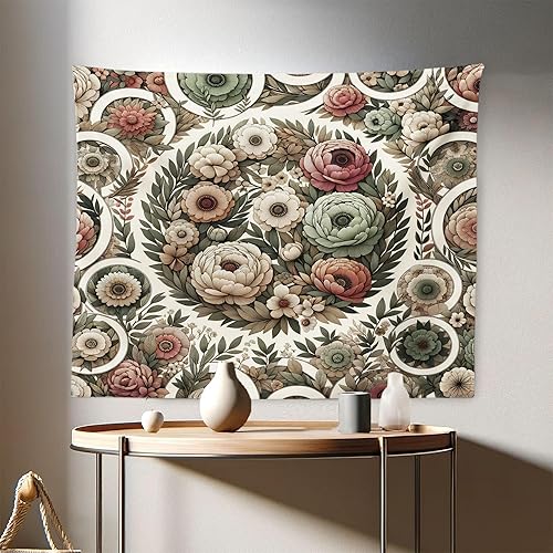 Miniatura 154 de Ambesonne Tapiz indie, estilo moderno de Memphis de los años ochenta, geométrico, abstracto, colorido, diseño de puntos, funky, para colgar en la