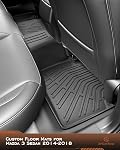 Floor Mats for Mazda 3 Sedan (Not for Hatchback): 2014 2015 2016 2017 2018 | Custom Fit, All Weather Protection TPE Floor Liners,1st & 2nd Row Sedan Trunk Mat Full Set Black Interior Accessories