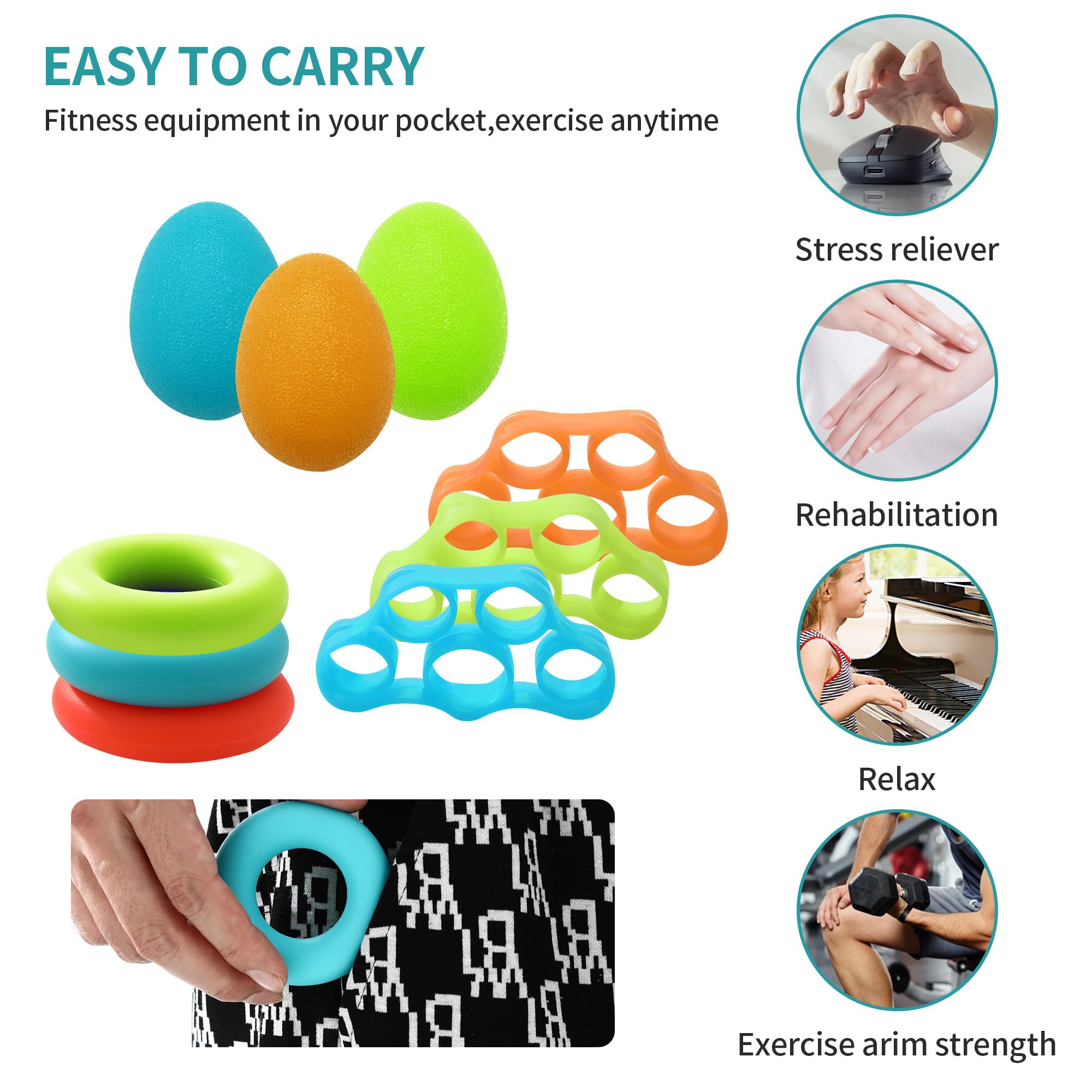 Hand Grip 2 Pièces - Renforceur De Prise Main - Résistance Réglable 40-80 Lb - Pour Musculation Doigts Et Rééducation