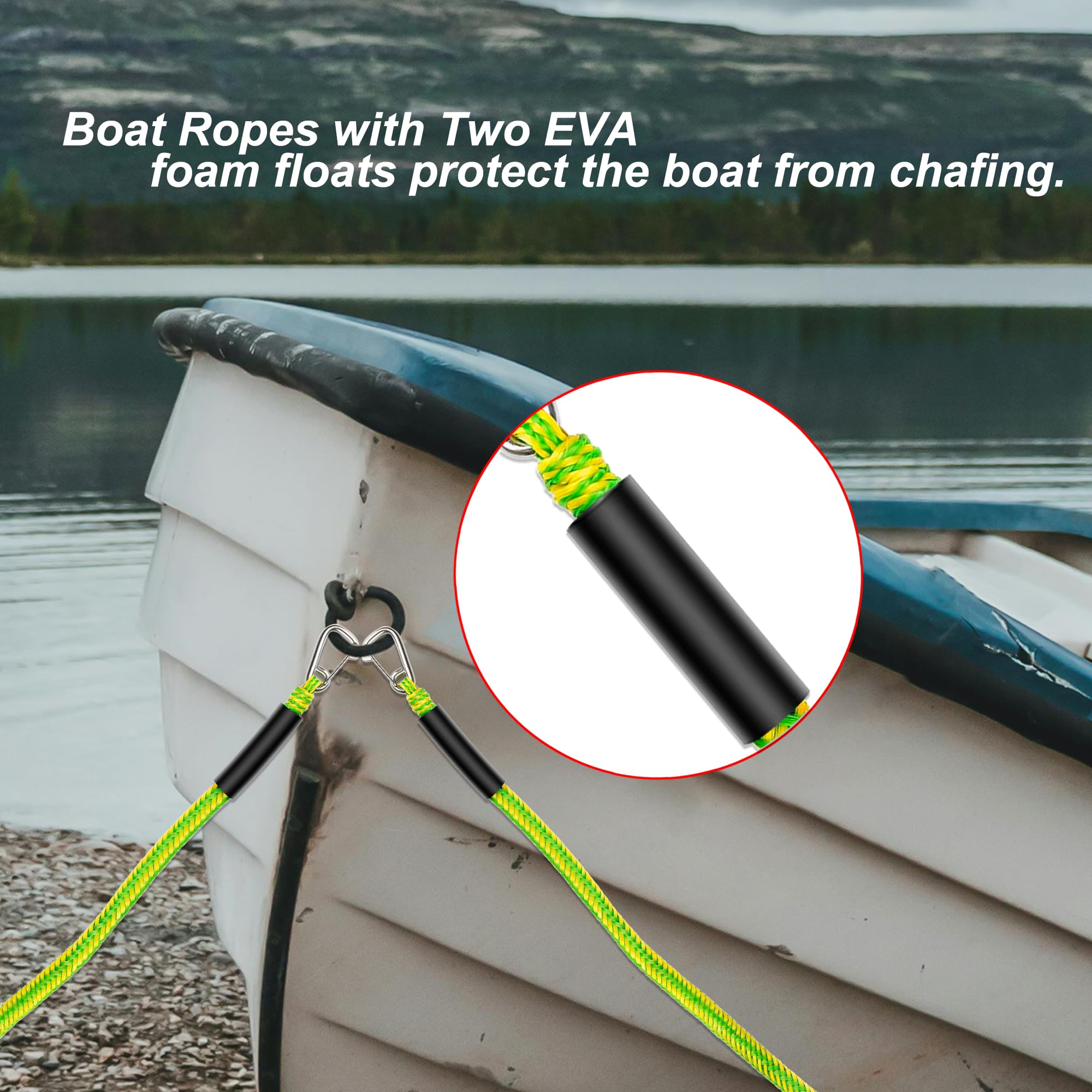 Ormeggio con corda elastica da 91 cm, confezione da 2 – Accessori essenziali per diverse imbarcazioni con ammortizzatore integrato, kayak, moto d'acqua, SeaDoo, Jet Ski, pontone, canoa, barca a motore