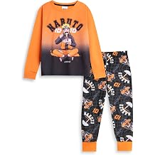Vanilla Underground Naruto Boys Orange Pajamas Set |Sleepwear with NARUTO Graphic | Retro Cartoon Nightwear for Kids