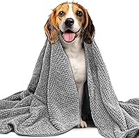 NVNAN Extra Large Microfiber Dog Towel 40x24 Inch - Ultra Absorbent Fast Drying for Large Dogs Bath Grooming Swimming Grey