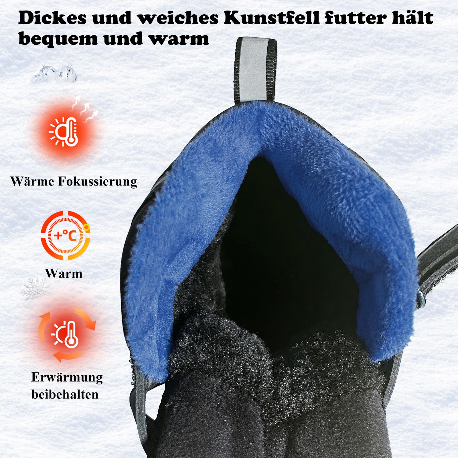 JMFCHI FASHION Chaussures d'hiver pour garçon - Bottes de neige - Doublure chaude - Chaussures de randonnée et de trekking