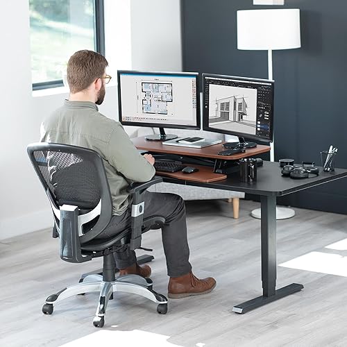 Miniatura 8 de VIVO DESK-V036KA Convertidor de escritorio, 36 pulgadas, serie K, elevador, altura ajustable, estación de trabajo, monitor dual y portátil, bandeja