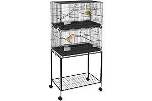 PawHut Double Stackable Bird Cage: Spacious Home for Feathered Friends