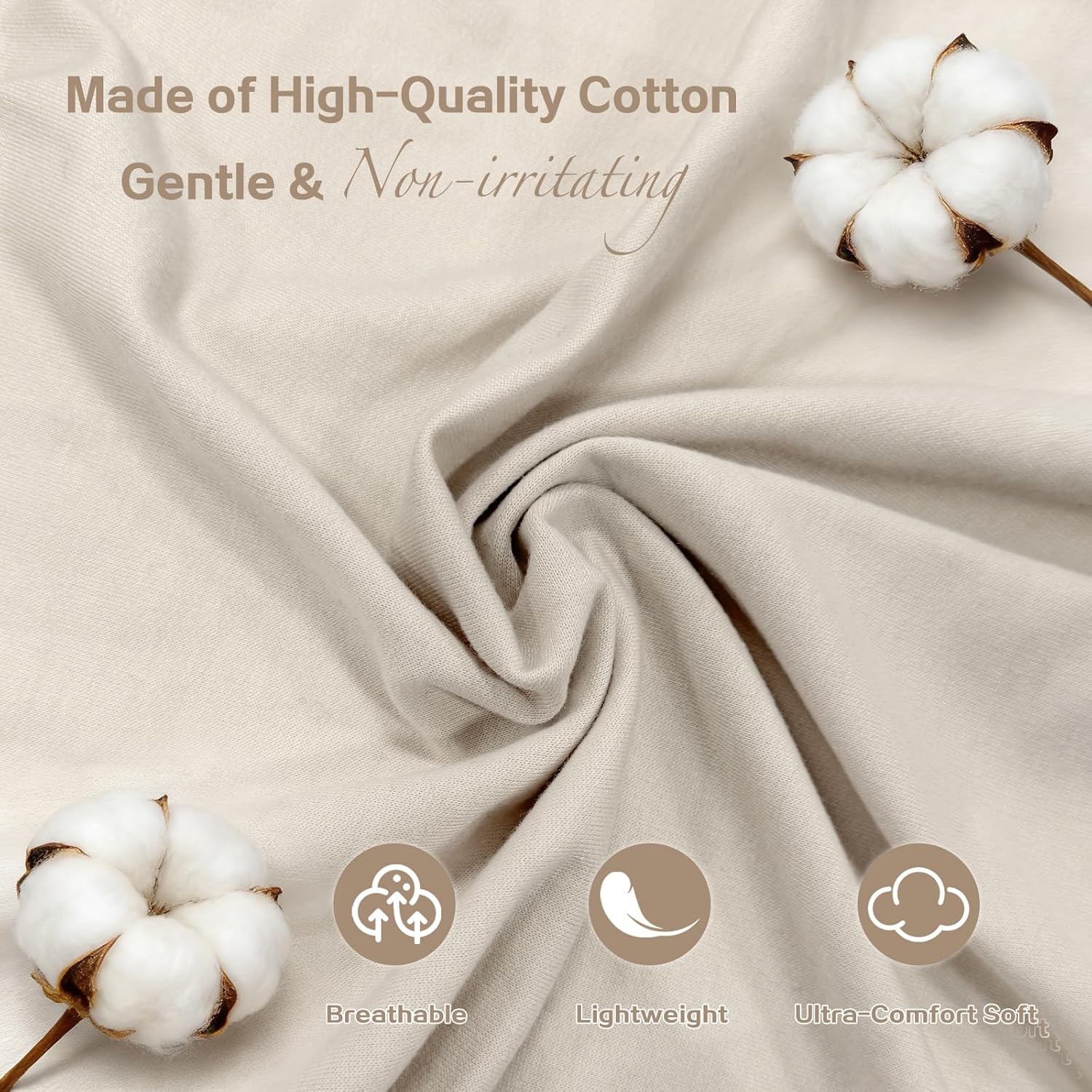 Baby Wrap Carrier, Baby Carrier Wrap Newborn(7-35lbs), Cotton Baby Sling Carriers Wearing Wrap Hands Free, Cozy Newborn Wrap One Size Fits All, Beige