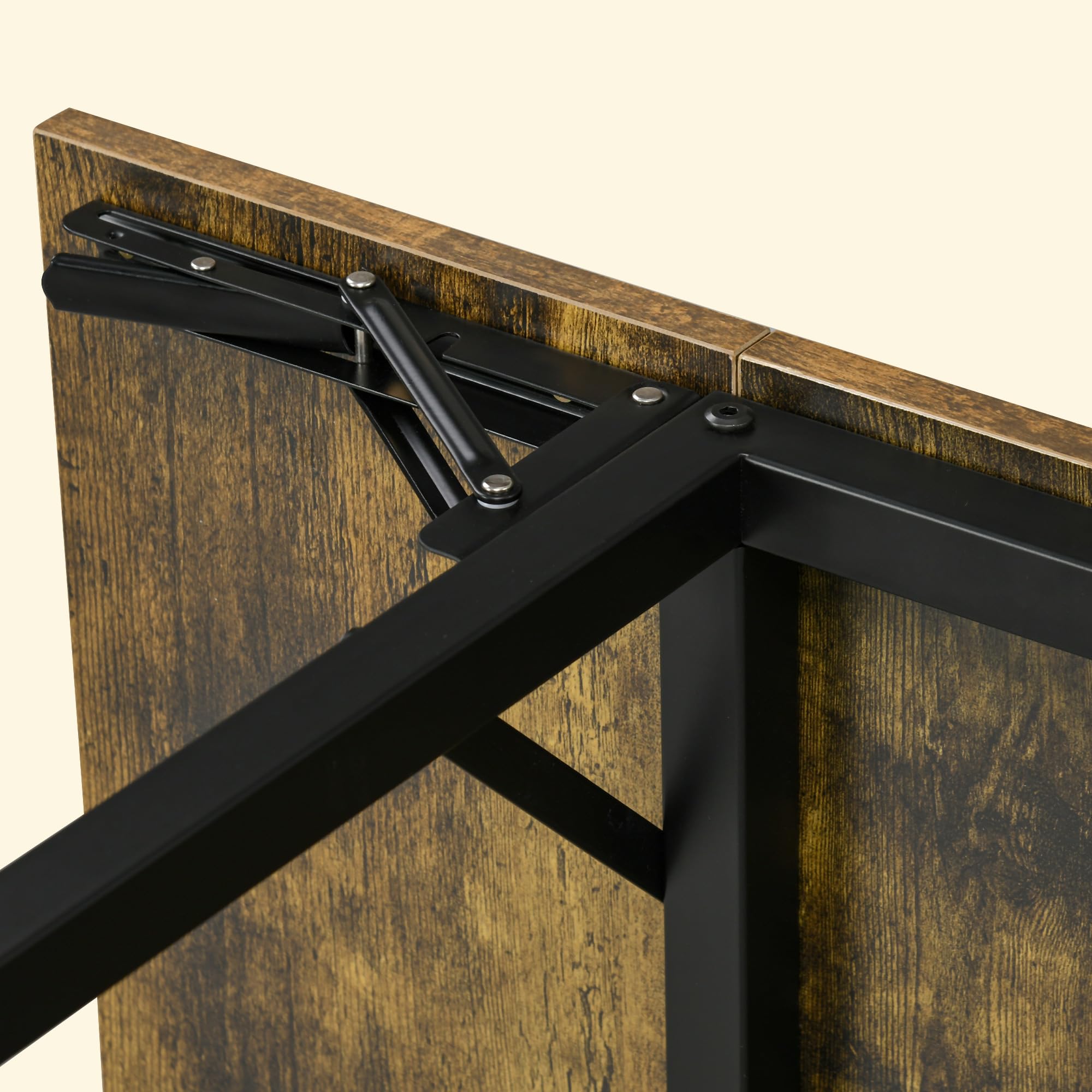 HOMCOM Table de Salle à Manger Pliante Extensible 2 Rabats Marron Rustique