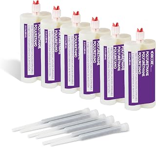 DRICORE PRO Concrete Repair Polyurethane Injection Expanding Foam (6 Pack) | Moisture Tolerant, Injectable, Expanding, Flows into Small Pits for Sealing Indoor & Outdoor Cracking